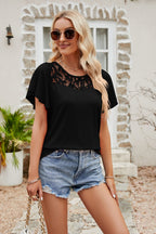 Spliced Lace Flutter Sleeve Top (11)