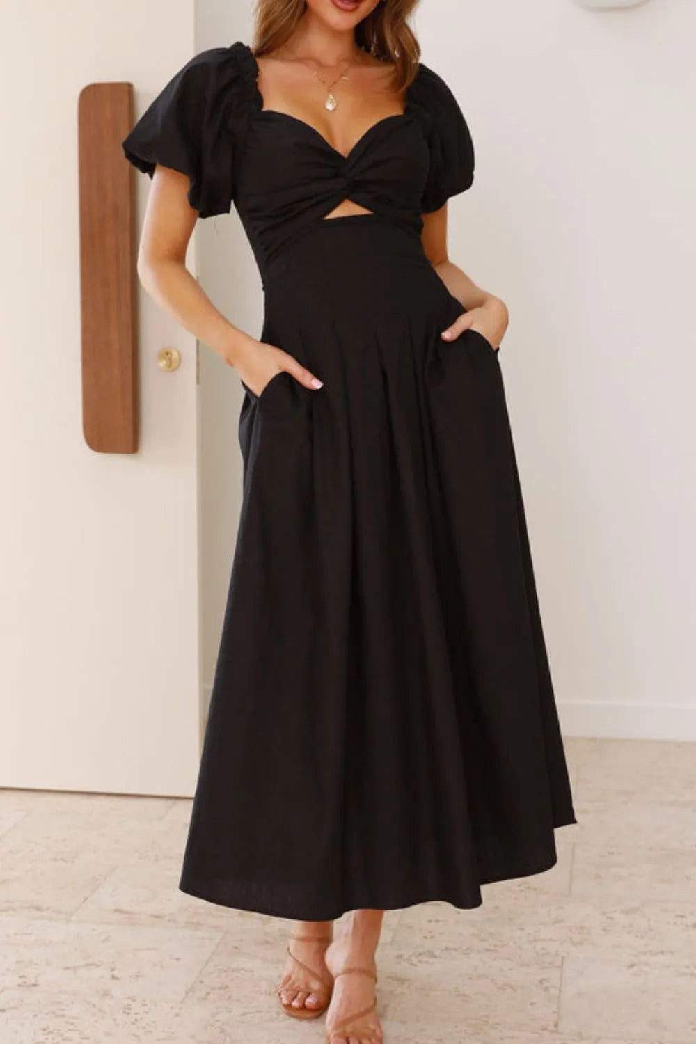 Sweetheart Neck Puff Sleeve Dress (18)
