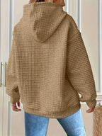 Textured Knit Drawstring Hoodie (26)