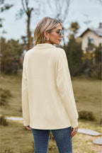 Collared Neck Cable-knit Long Sleeve Blouse (6)