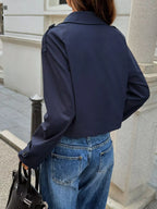 Cropped Double-breasted Raglan Sleeve Jacket (14)