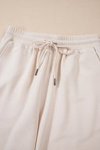 Textured Ruffled Sleeve Zipped Top Wide Leg Pants Set (11)