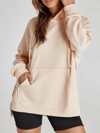 Slit Drawstring Waffle Knit Hoodie (3)