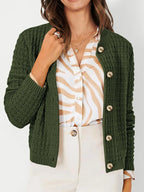 Textured Knit Button-front Cardigan (11)
