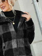 Plaid Zip-up Collared Jacket (9)