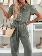 Vintage Wash Short Sleeve Denim Jumpsuit (10)