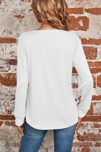 Ruched Square Neck Long Sleeve T-shirt (2)
