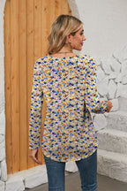 Printed Square Neck Long Sleeve Blouse (9)