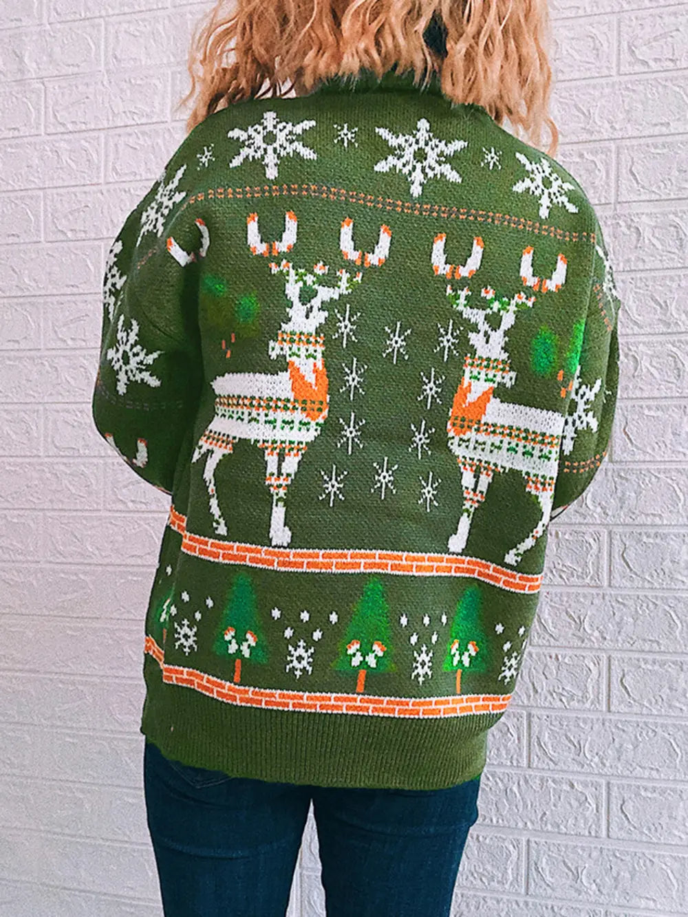 Turtleneck Drop Shoulder Long Sleeve Sweater (3)