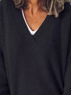 V-neck Dropped Shoulder Sweater (5)