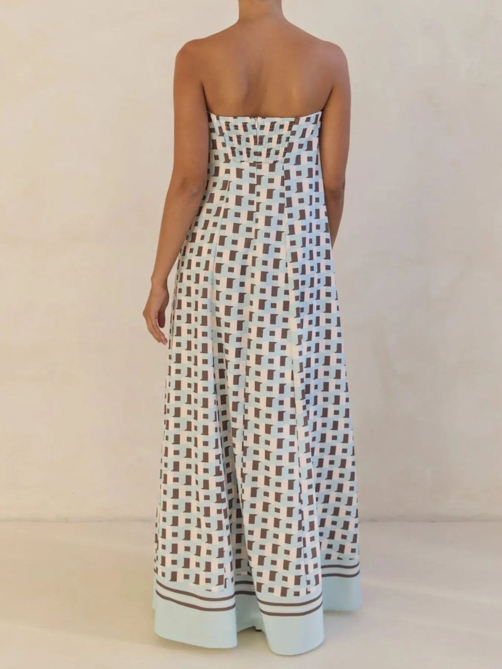 Smocked Printed Tube Maxi Dress (14)