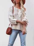 Chunky Cable Knit Long Sleeve Sweater (2)