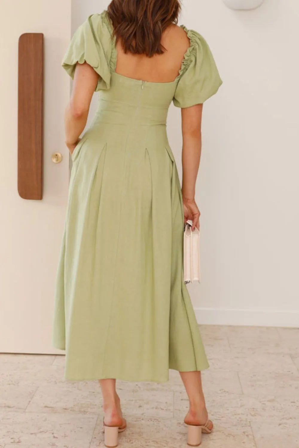 Sweetheart Neck Puff Sleeve Dress (2)