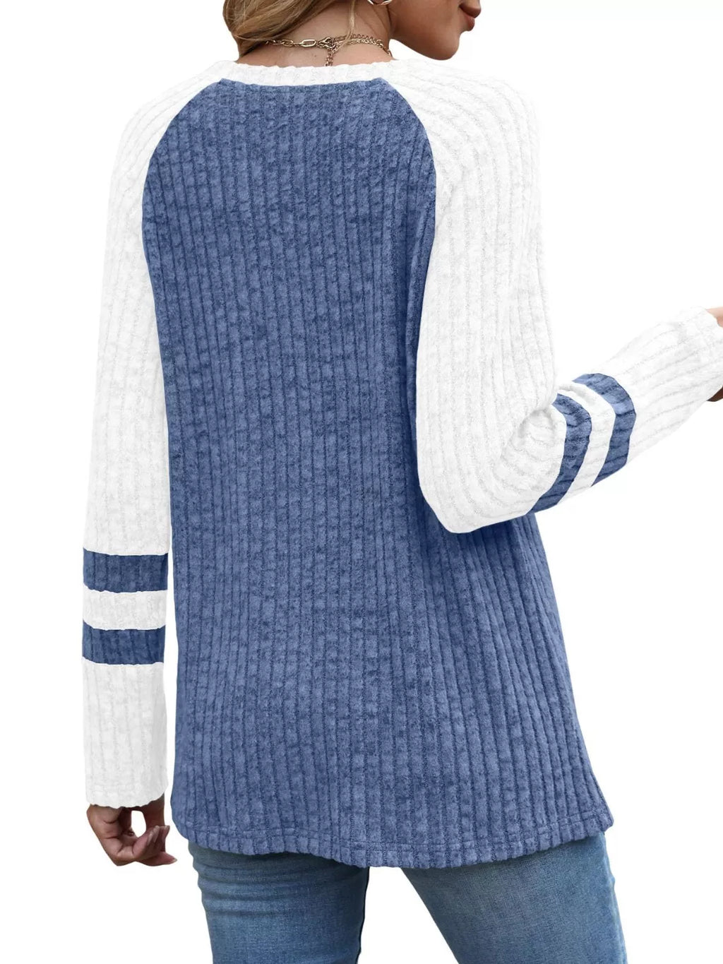 Ribbed Knit Raglan Long Sleeve T-shirt (9)
