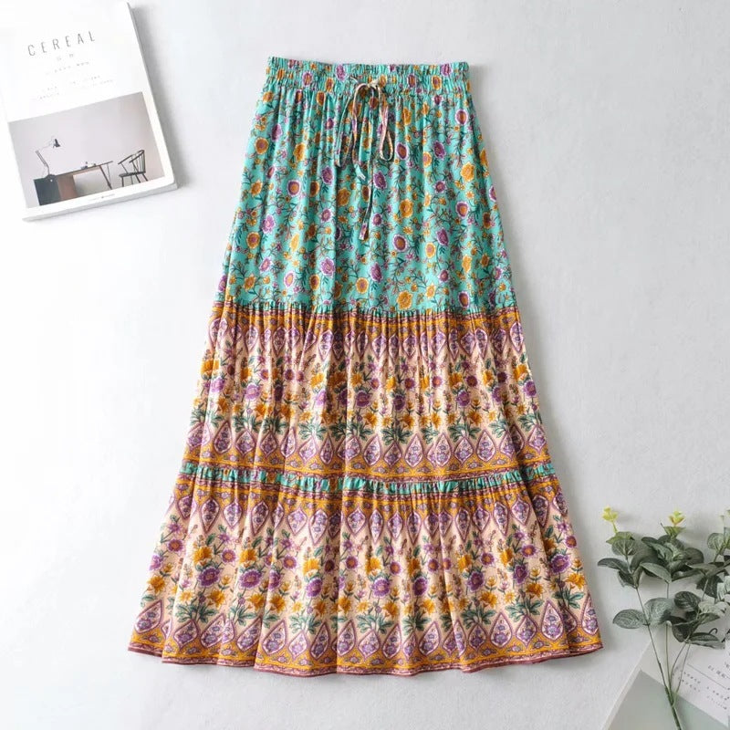 Printed Skirt Elastic High Waist Long photo 2