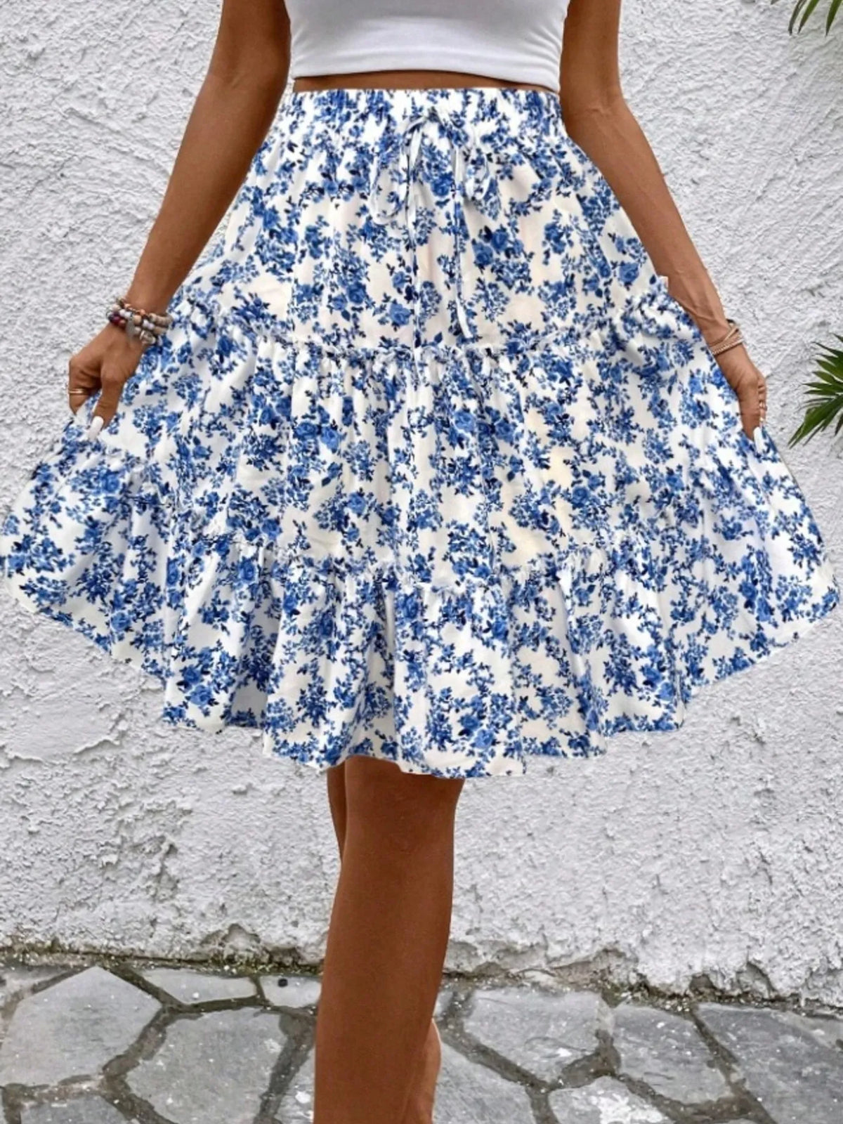 Floral Print Midi Skirt (20)
