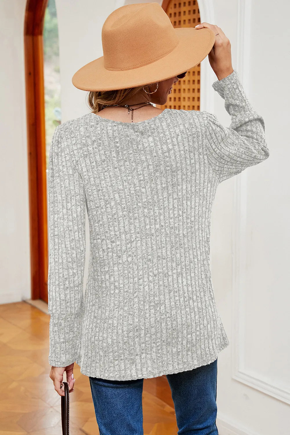 Decorative Button Square Neck T-shirt (12)