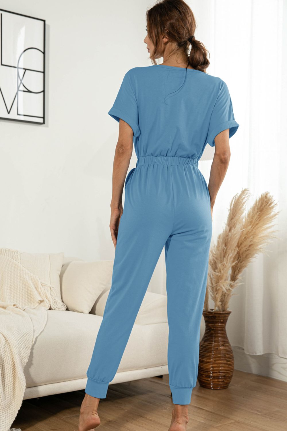 Surplice Neck Tied Short Sleeve Jumpsuit (6)