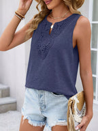 Lace Trim Sleeveless Tank Top (27)
