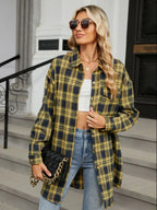 Plaid Collared Neck Long Sleeve Shirt (17)