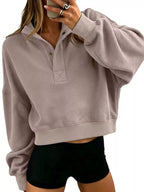 Half Snap Dropped Shoulder Sweatshirt (12)
