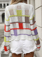 Openwork Block Round Neck Sweater (2)