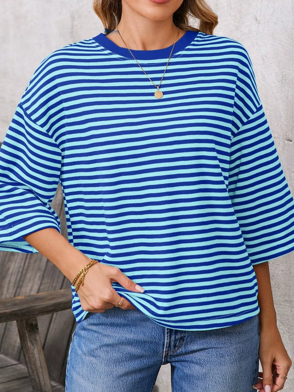 Striped Back Bow Tie T-shirt (26)
