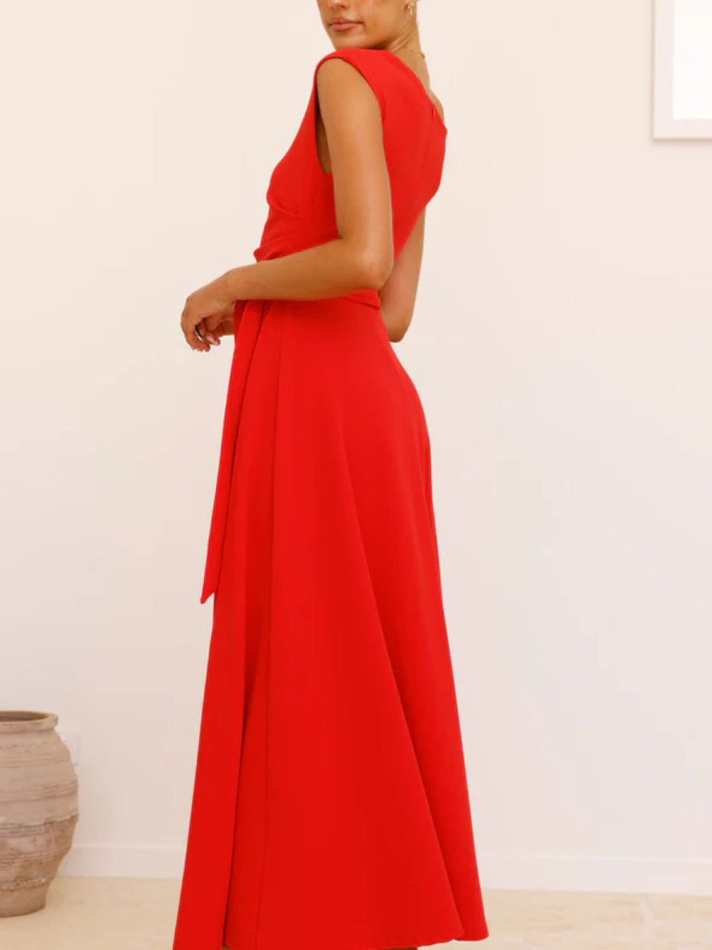 Single Shoulder Tie Waist Maxi Dress (17)