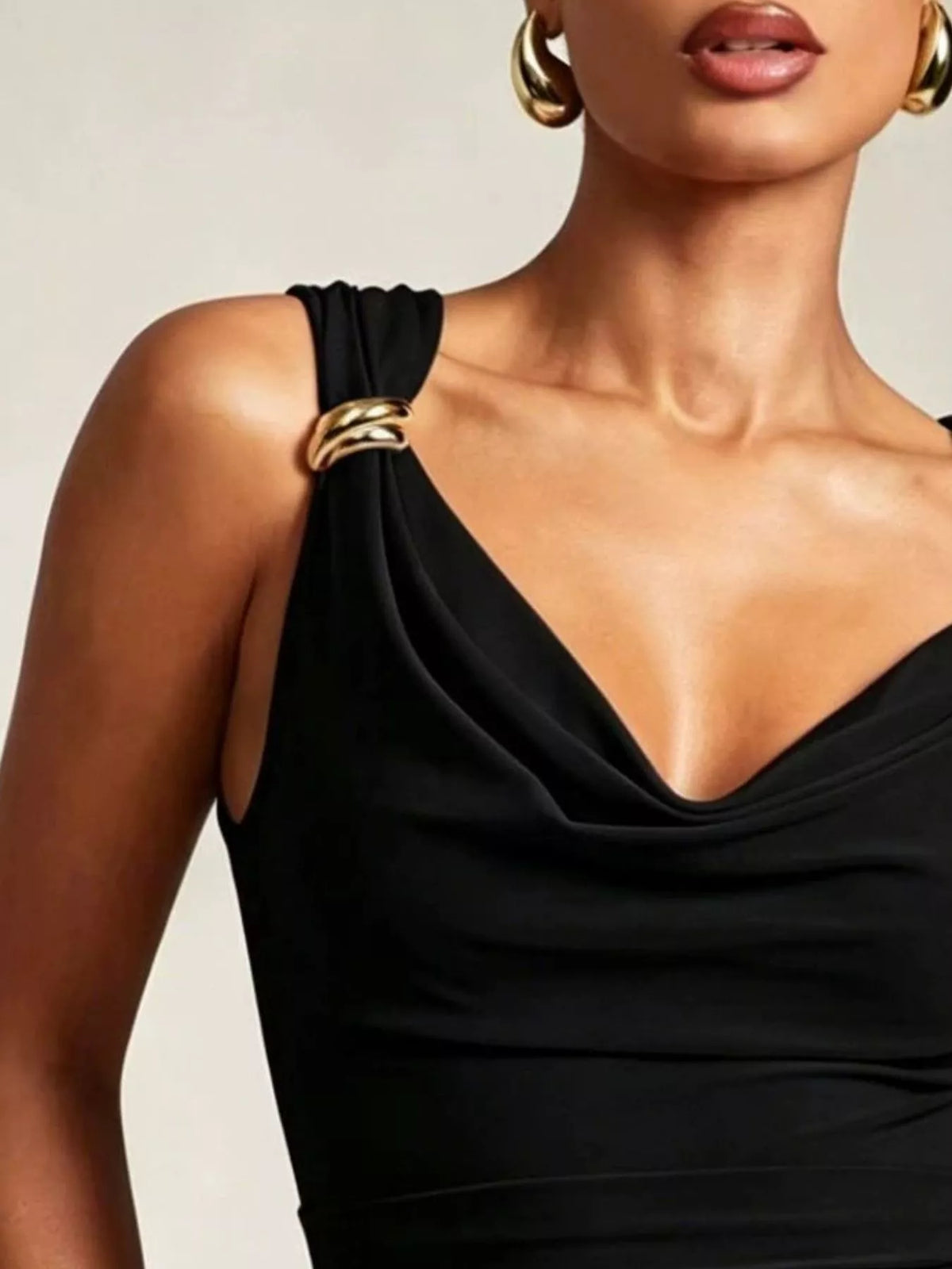 Cowl Neck Tank Metal Ring Accents (8)