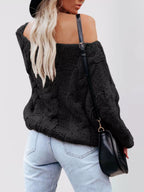 Chunky Cable Knit Long Sleeve Sweater (11)