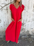 Full Size V-neck Cap Sleeve Wide Leg Jumpsuit Plus (13)