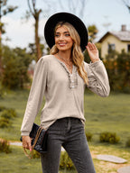 Puff Sleeve Ruffle Trim Blouse (14)