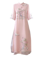 Cheongsam Dress Improved Hanfu Ethnic Embroidery photo 1