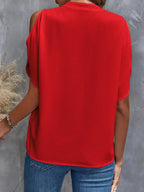 Notched Cold Shoulder Blouse (8)