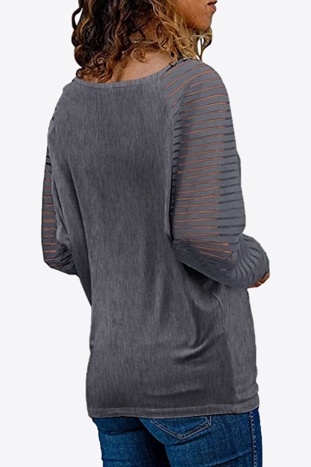 V-neck Long Raglan Sleeve Top (18)