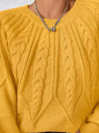Cable Knit Long Sleeve Sweater (26)