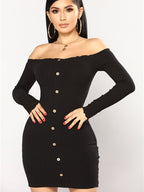 One-shoulder Bag Hip Dress photo 3