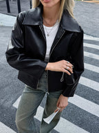 Zip Up Leather Jacket (2)