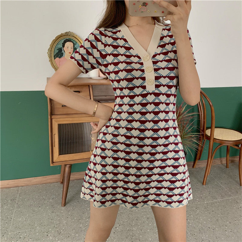 Short Sleeve Knitted Dress photo 1