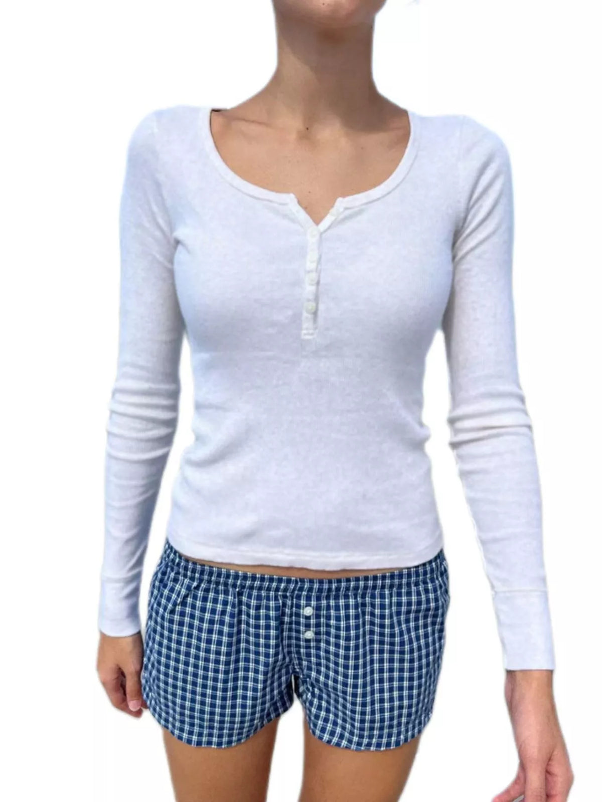 Striped Long Sleeve Henley T-shirt (12)