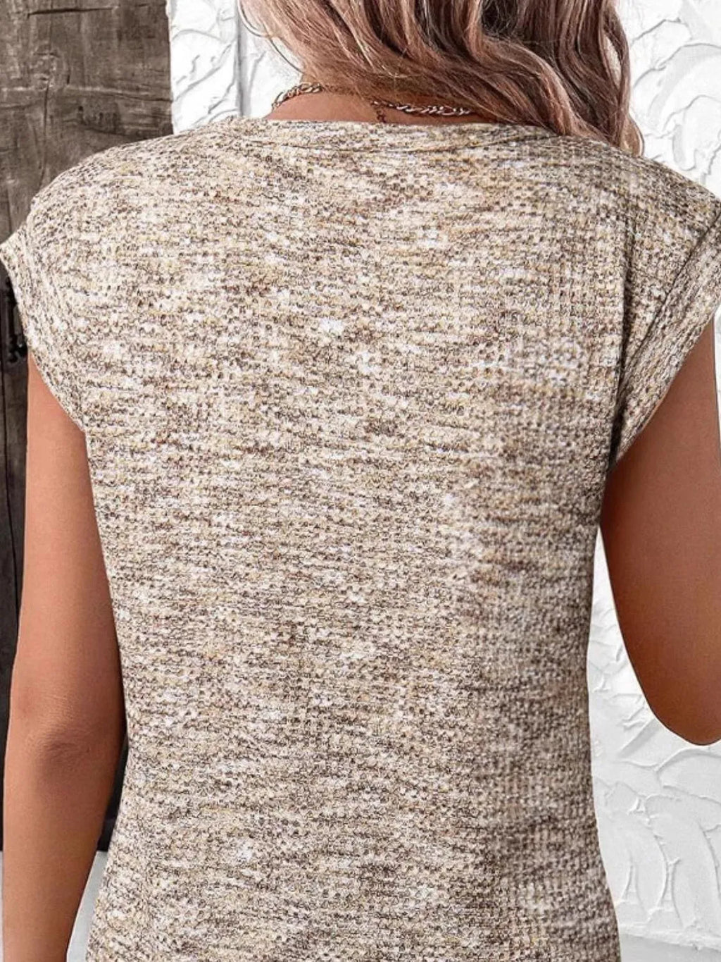 Round Neck Knit Cap Sleeve Top (11)