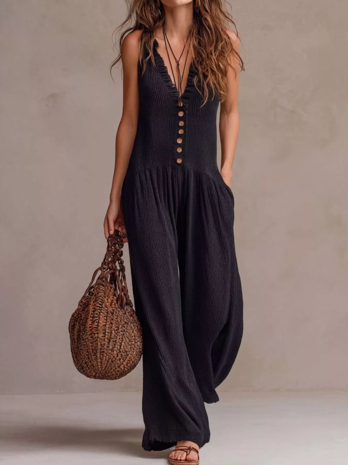 V-neck Sleeveless Wide Leg Jumpsuit (7)
