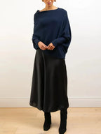 Full Size Boat Neck Batwing Sleeve Knit Top (20)