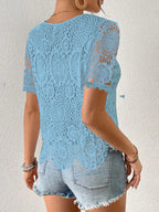 Lace Short Sleeve Blouse (11)