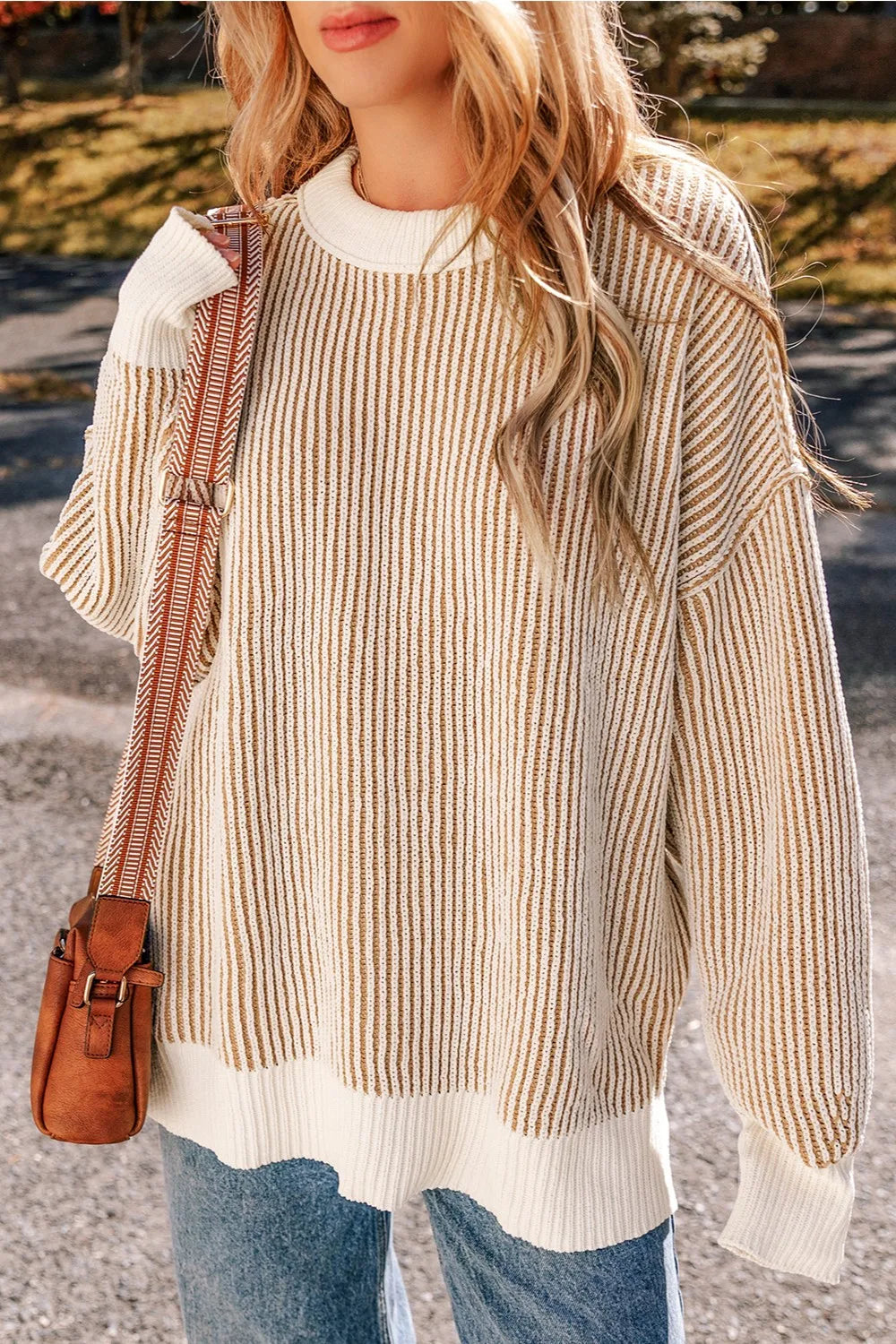 Round Neck Dropped Shoulder Sweater (12)