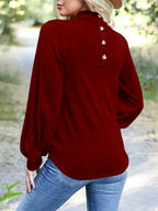 Full Size Mock Neck Long Sleeve T-shirt (10)