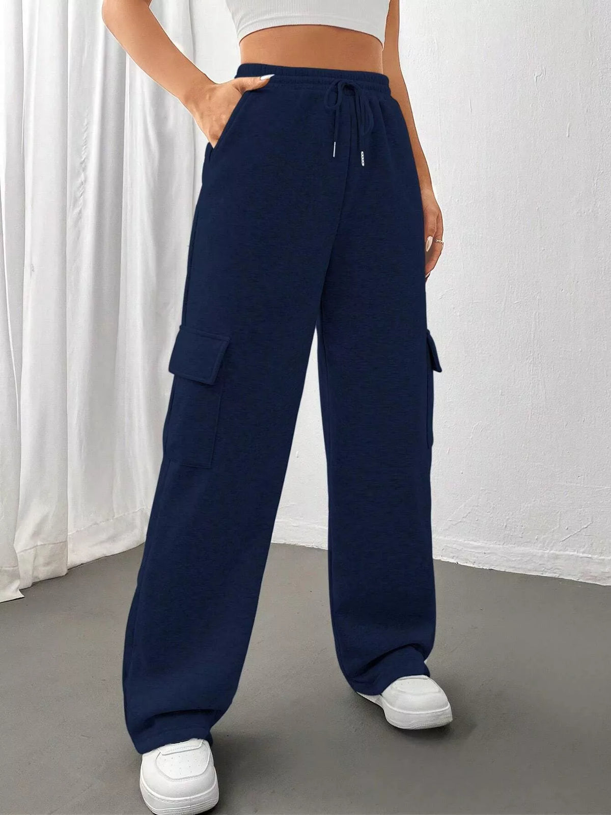 Relaxed Fit Pants Drawstring Waist (12)
