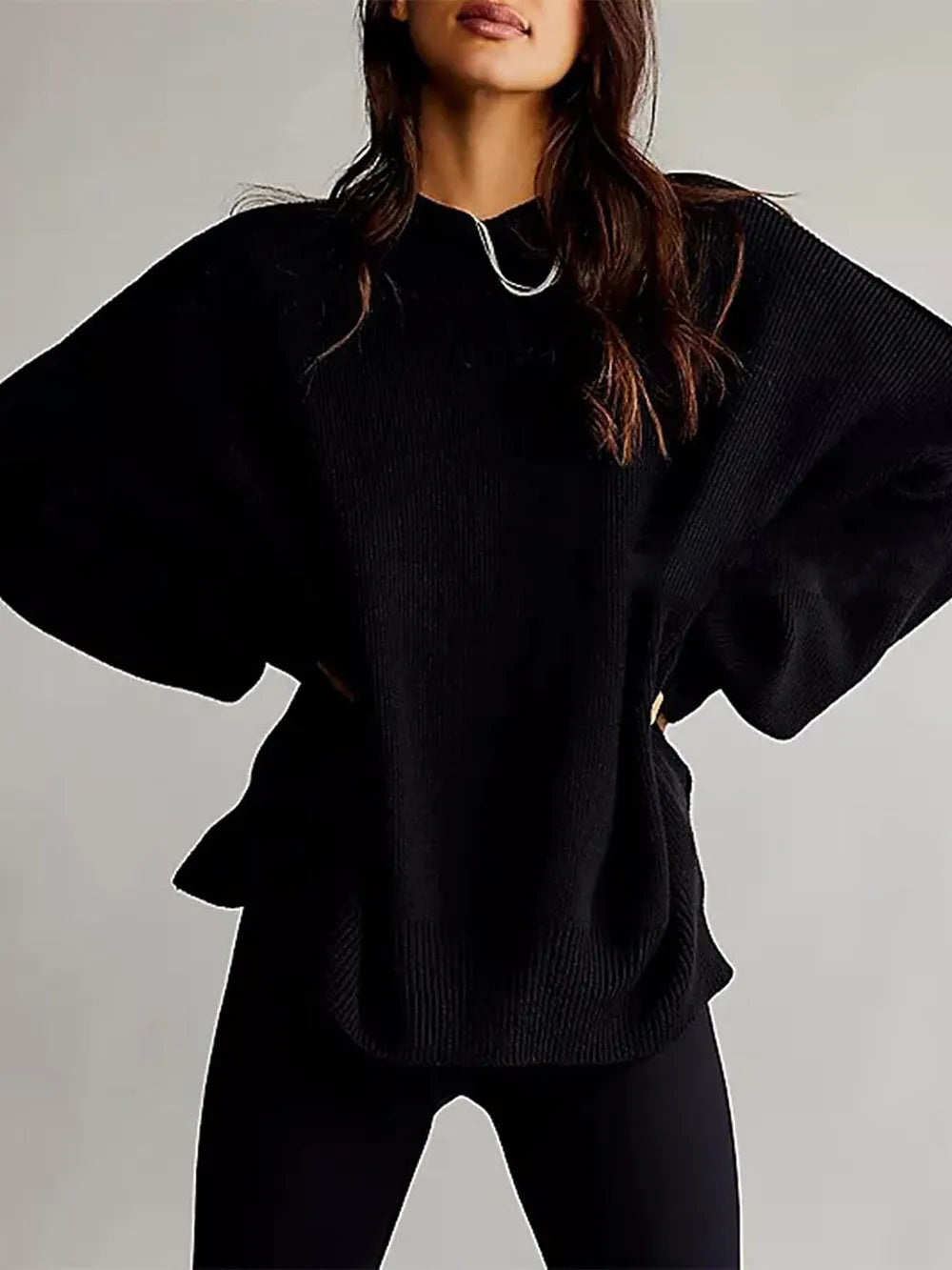 Round Neck Long Sleeve Sweater (11)