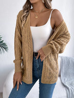 Openwork Open Front Long Sleeve Cardigan (10)