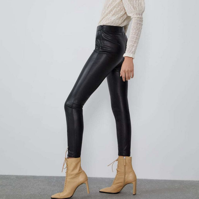 Mid-rise Faux Leather Leggings photo 2